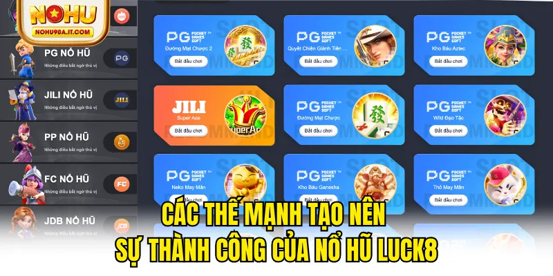Các thế mạnh tạo nên sự thành công của nổ hũ Luck8